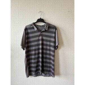 Nike Golf Men’s Polo Shirt Size XL Gray Short Sleeve Striped DRI-FIT